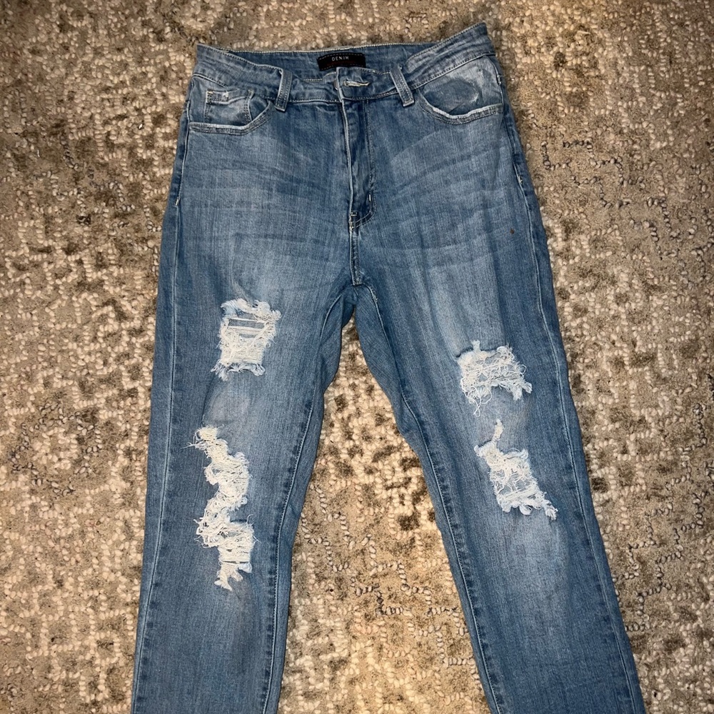 Denim by Jealous Tomato. Distressed ankle length pants